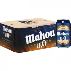 MAHOU 0.0 TOSTADA cerveza tostada sin alcohol lata 33 cl pack 12